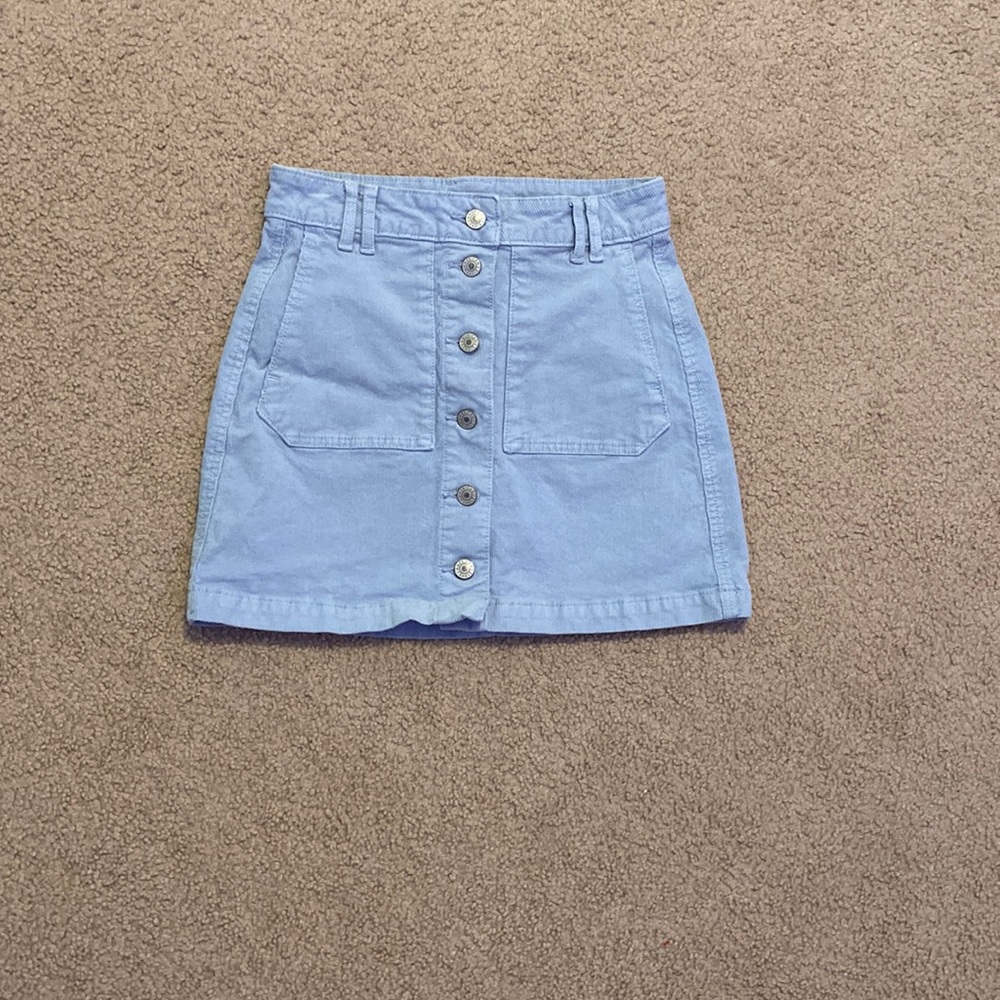 American Eagle Blue Corduroy Skirt